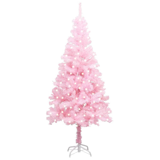 Kunstkerstboom Met Led's En Standaard 240 Cm Pvc Roze