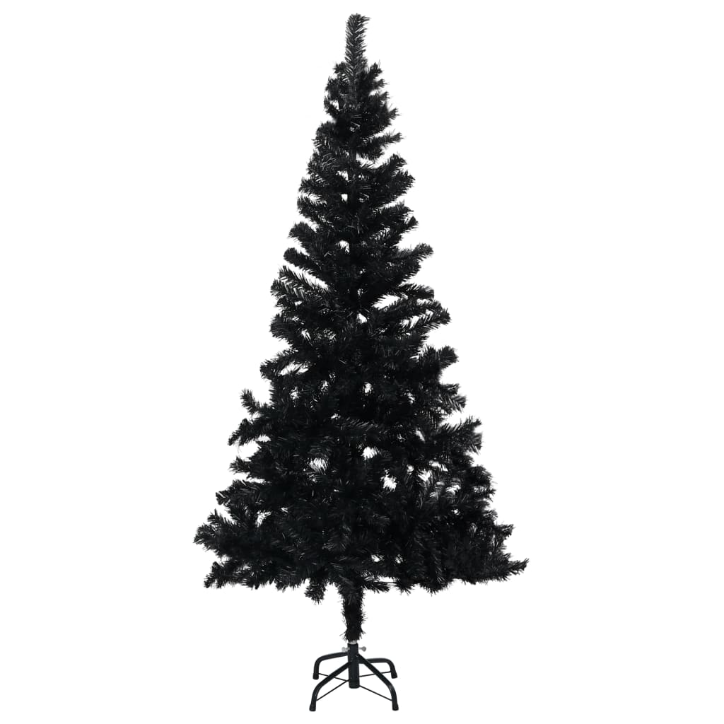Kunstkerstboom Met Led's En Standaard 150 Cm Pvc Zwart