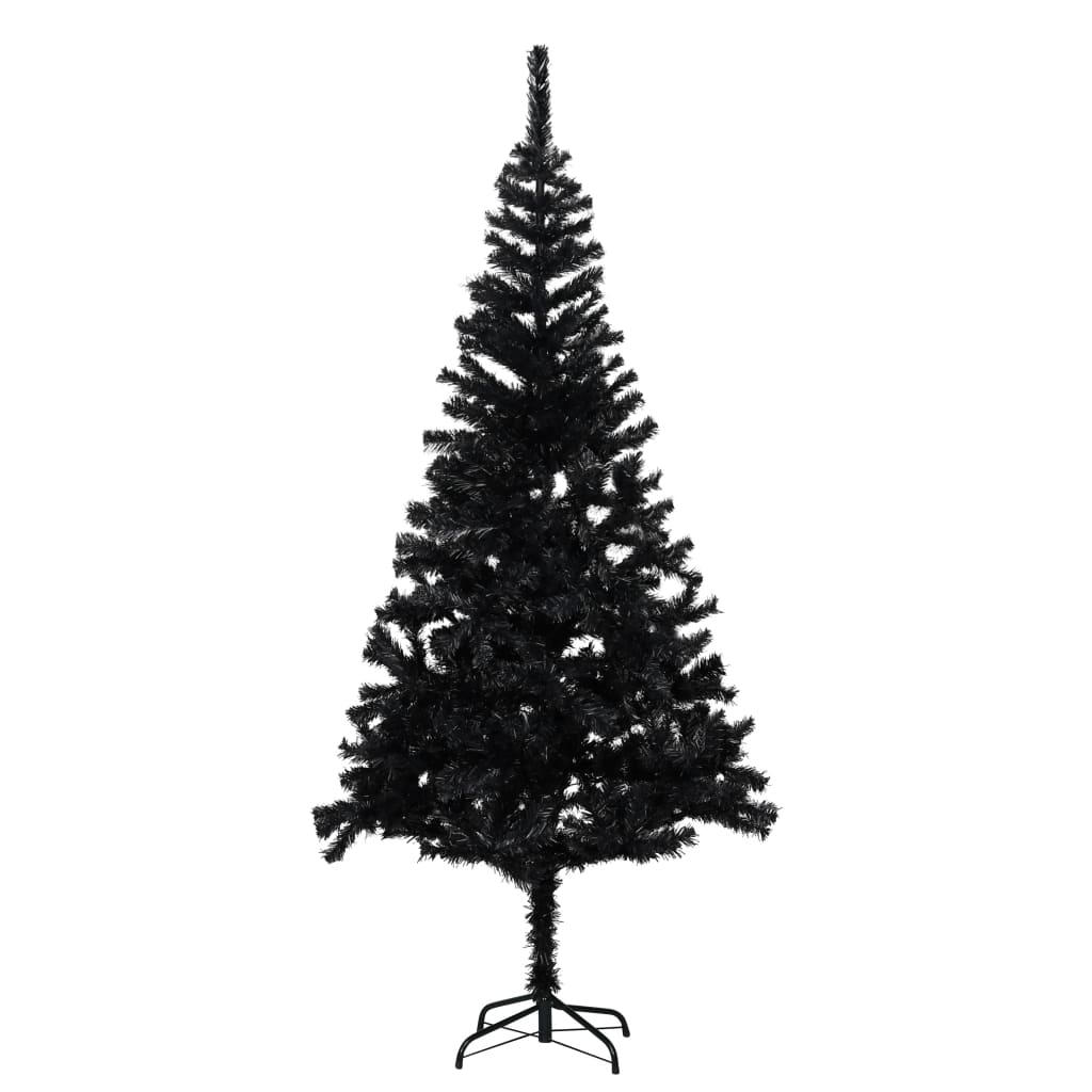 Kunstkerstboom Met Led's En Standaard 210 Cm Pvc Zwart