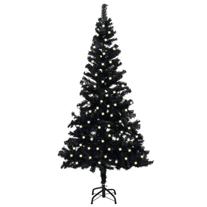 Kunstkerstboom Met Led's En Standaard 240 Cm Pvc Zwart