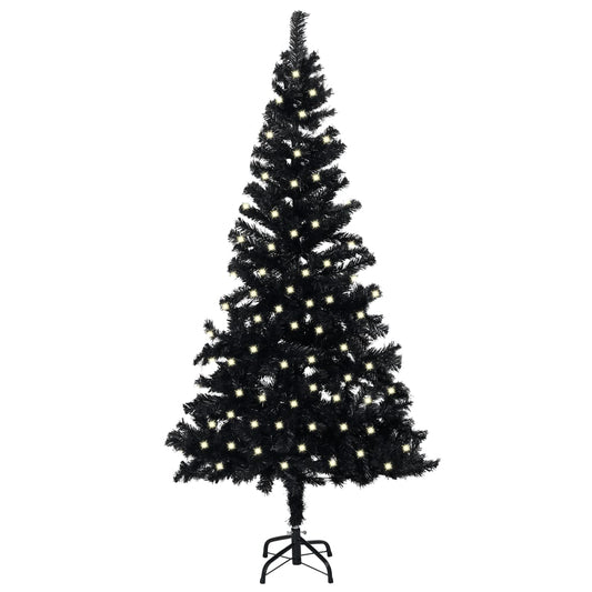 Kunstkerstboom Met Led's En Standaard 240 Cm Pvc Zwart
