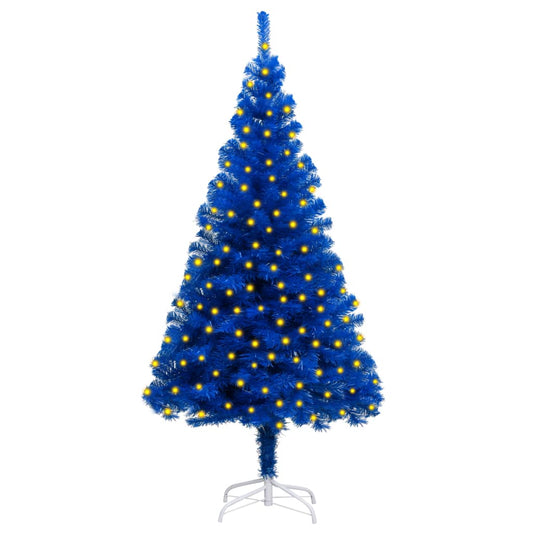 Kunstkerstboom Met Led's En Standaard 150 Cm Pvc Blauw