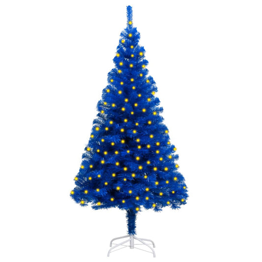 Kunstkerstboom Met Led's En Standaard 180 Cm Pvc Blauw