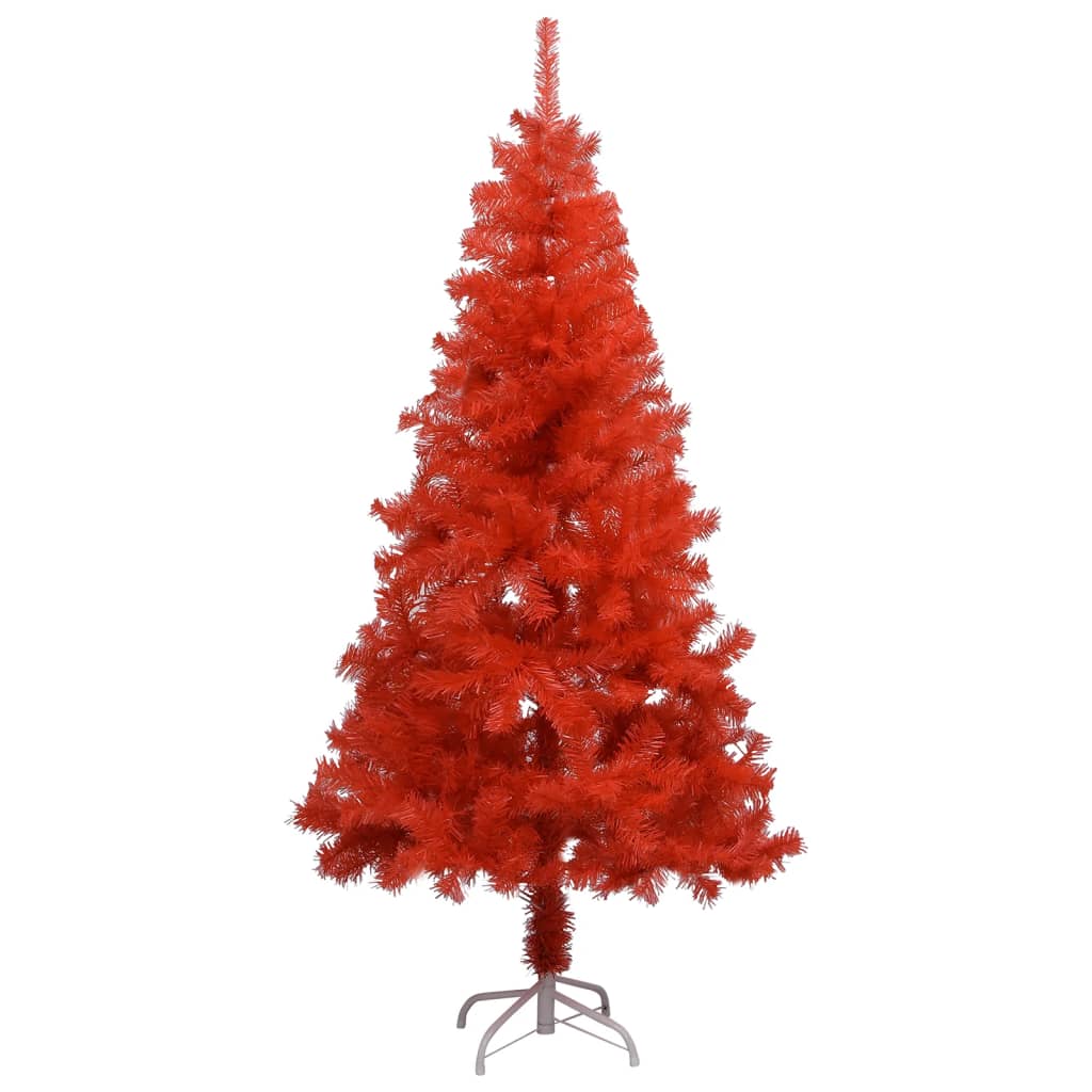 Kunstkerstboom Met Led's En Standaard 120 Cm Pvc Rood