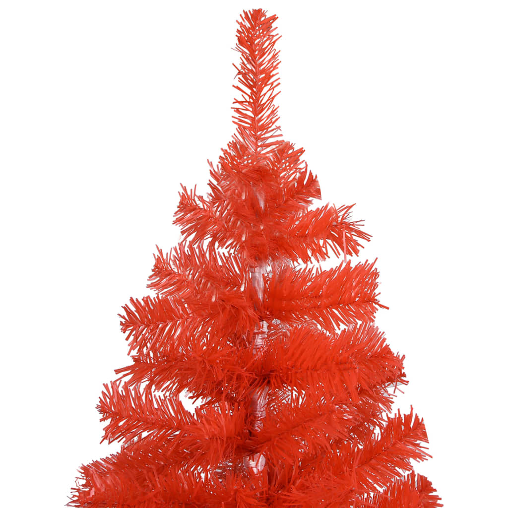 Kunstkerstboom Met Led's En Standaard 120 Cm Pvc Rood