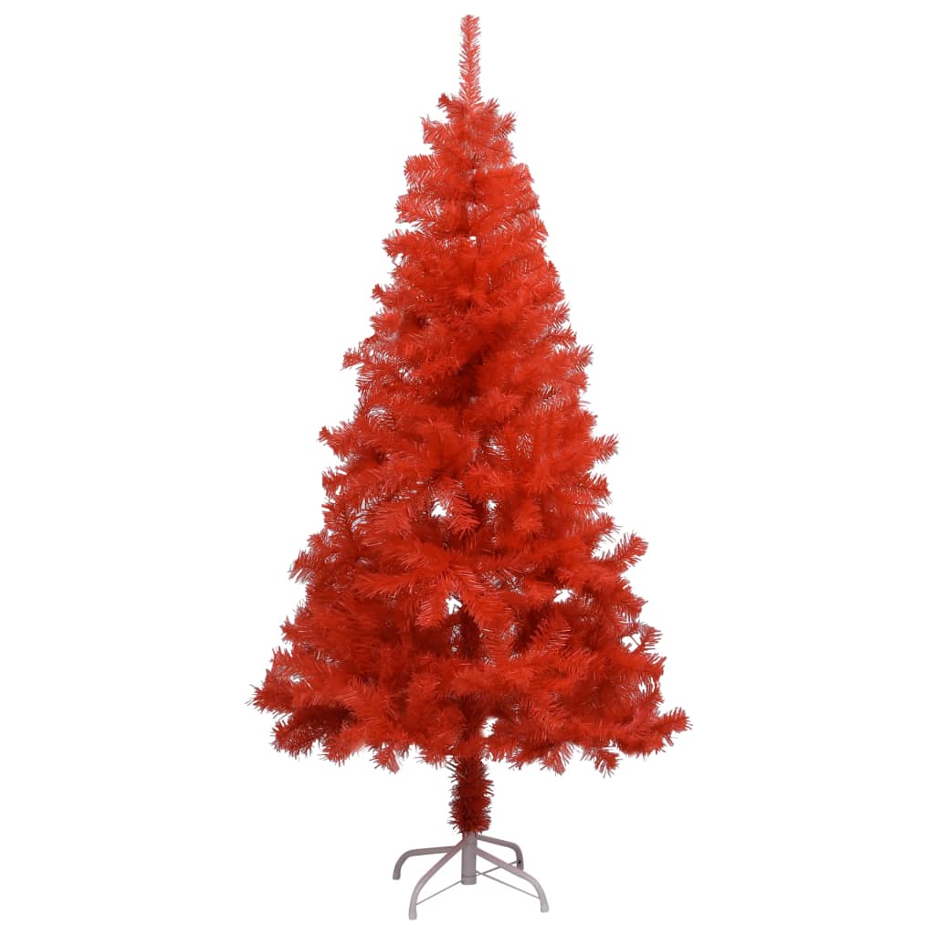 Kunstkerstboom Met Led's En Standaard 150 Cm Pvc Rood