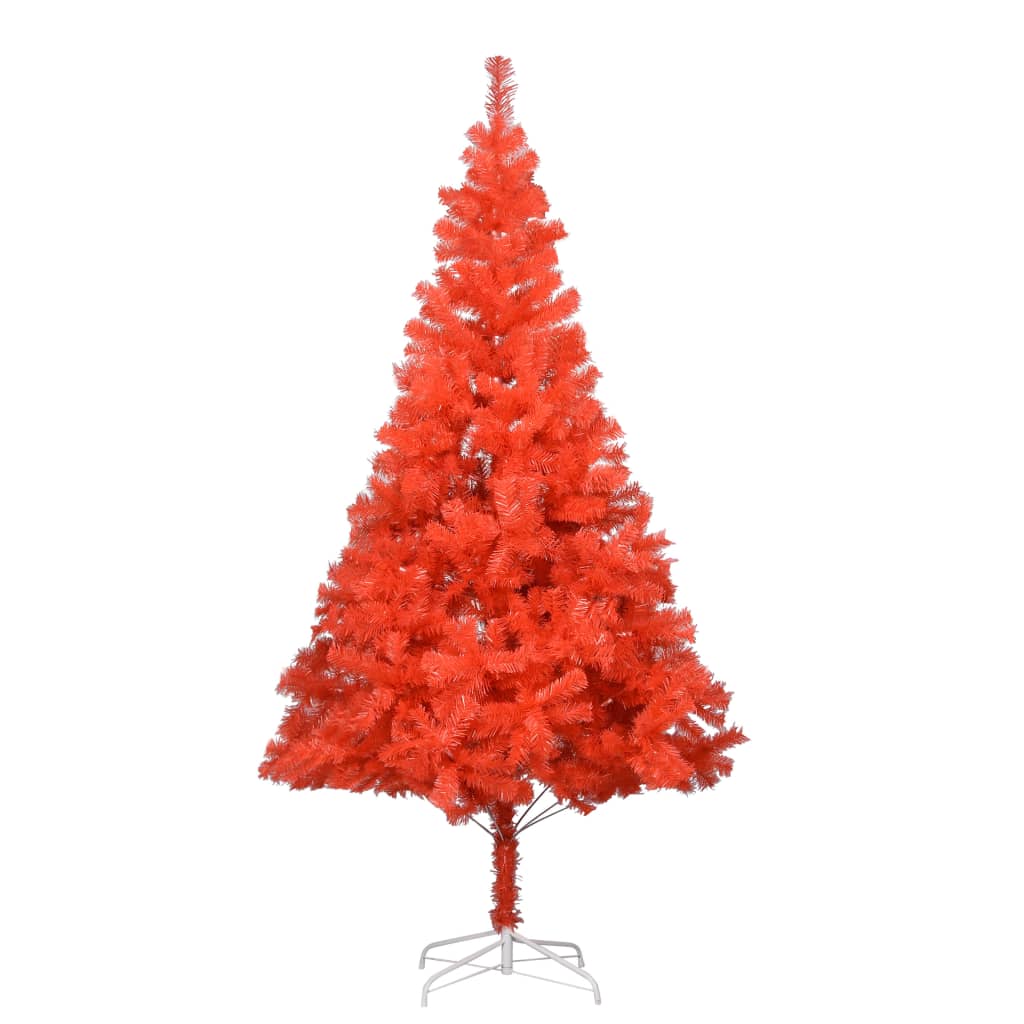 Kunstkerstboom Met Led's En Standaard 180 Cm Pvc Rood