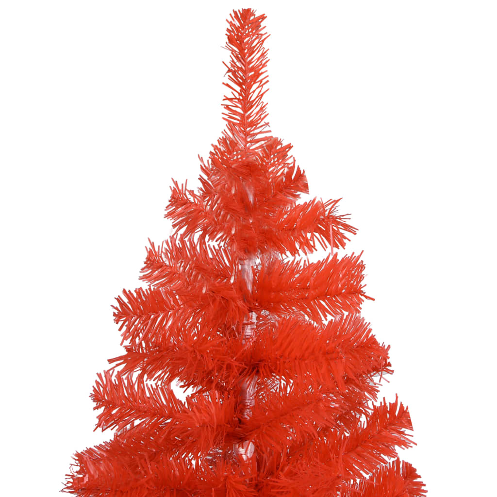 Kunstkerstboom Met Led's En Standaard 180 Cm Pvc Rood