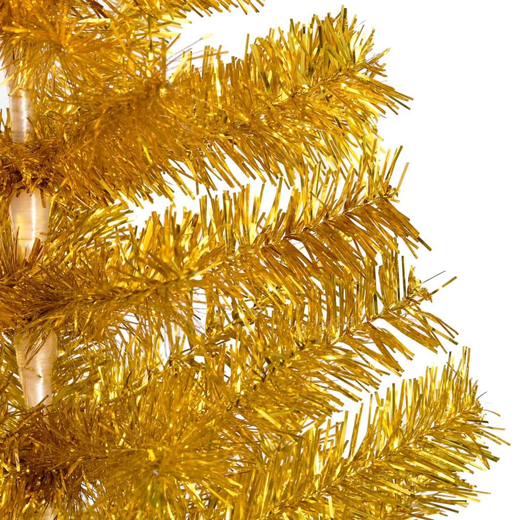 Kunstkerstboom Met Led's En Standaard 120 Cm Pet Goudkleurig
