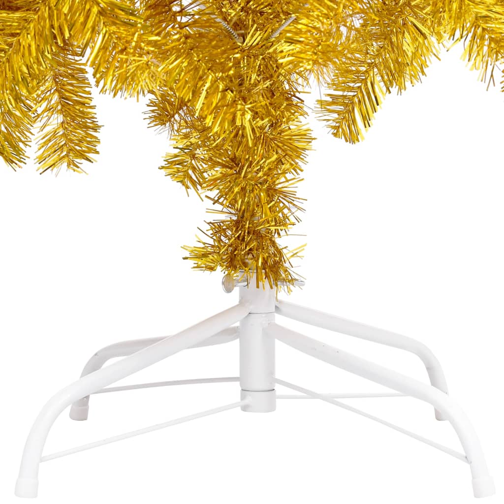 Kunstkerstboom Met Led's En Standaard 120 Cm Pet Goudkleurig