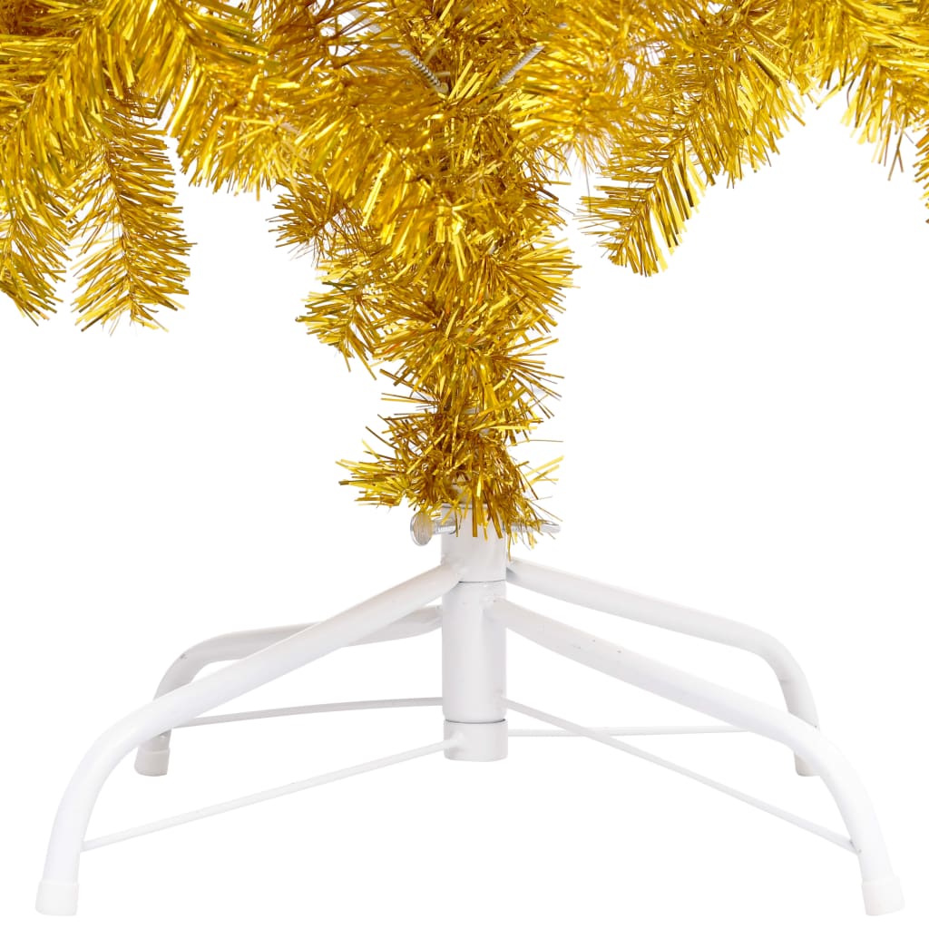 Kunstkerstboom Met Led's En Standaard 150 Cm Pet Goudkleurig