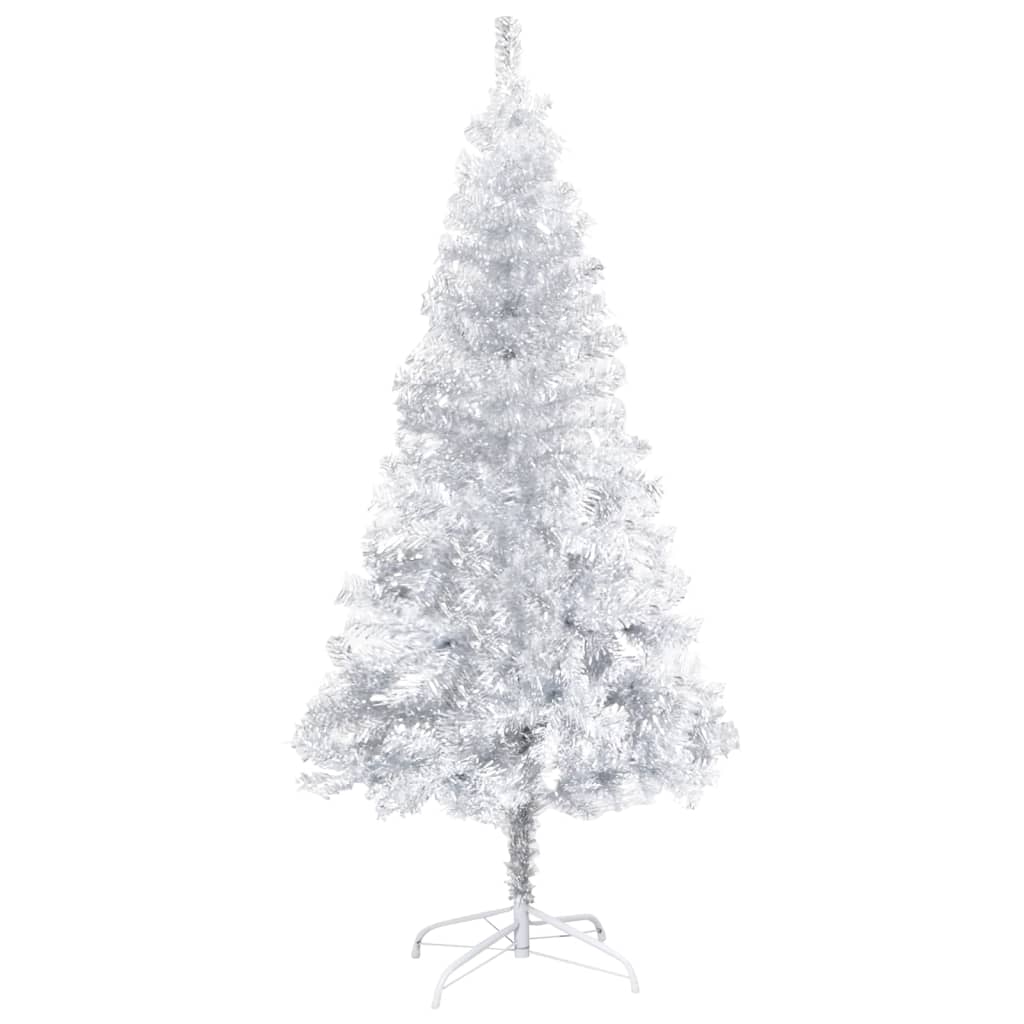 Kunstkerstboom Met Led's En Standaard 120 Cm Pet Zilverkleurig