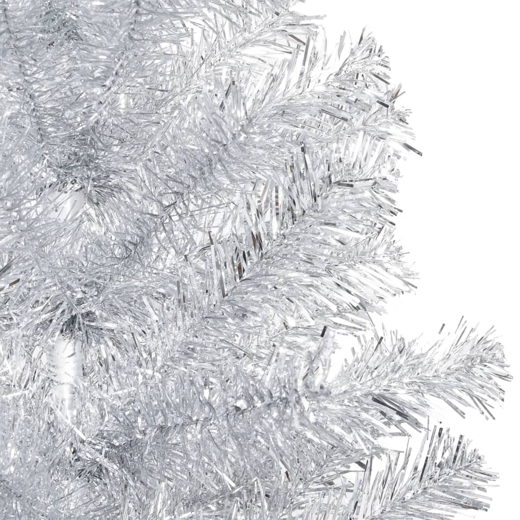 Kunstkerstboom Met Led's En Standaard 120 Cm Pet Zilverkleurig