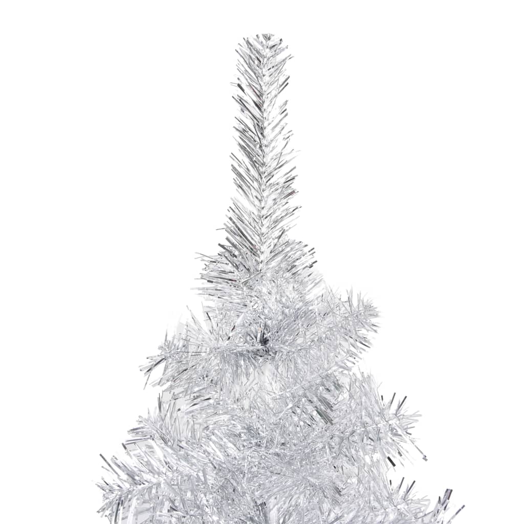 Kunstkerstboom Met Led's En Standaard 150 Cm Pet Zilverkleurig