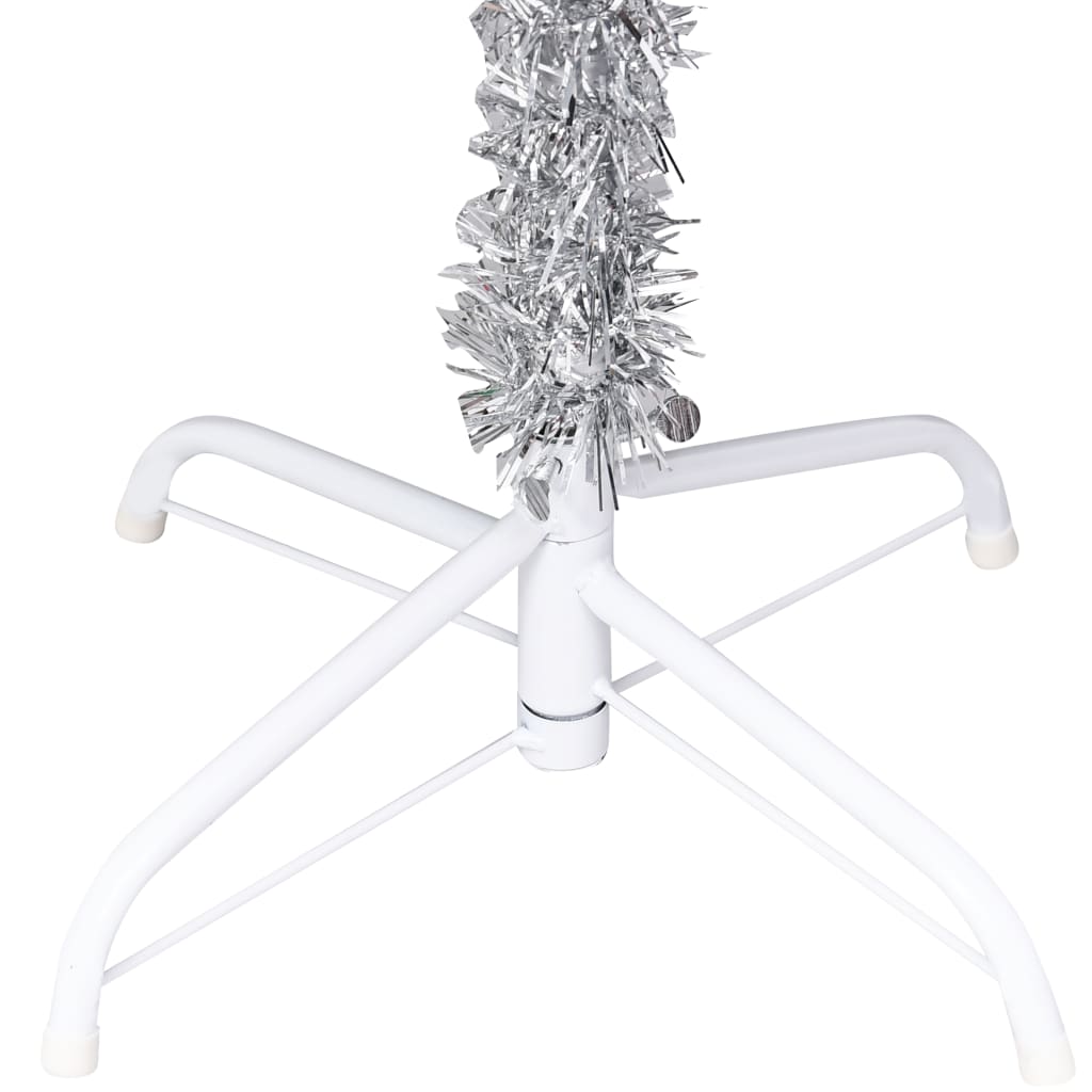 Kunstkerstboom Met Led's En Standaard 150 Cm Pet Zilverkleurig