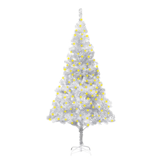 Kunstkerstboom Met Led's En Standaard 180 Cm Pet Zilverkleurig