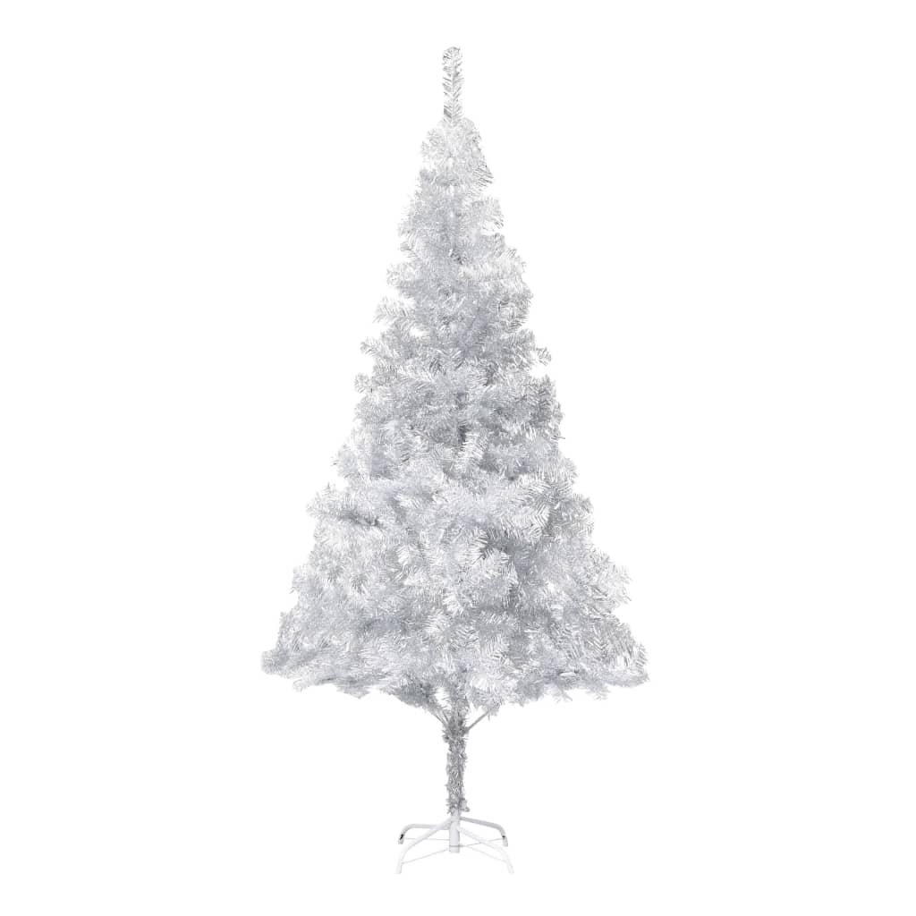 Kunstkerstboom Met Led's En Standaard 180 Cm Pet Zilverkleurig