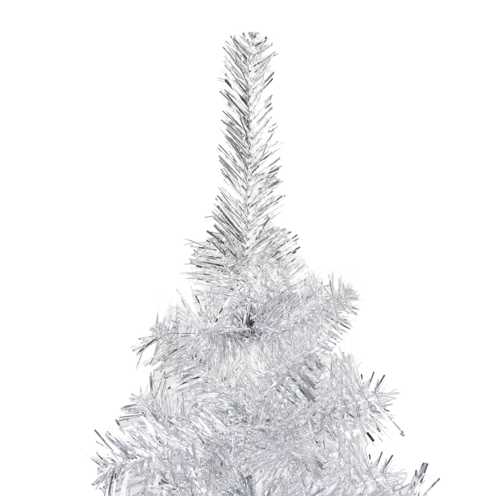 Kunstkerstboom Met Led's En Standaard 210 Cm Pet Zilverkleurig