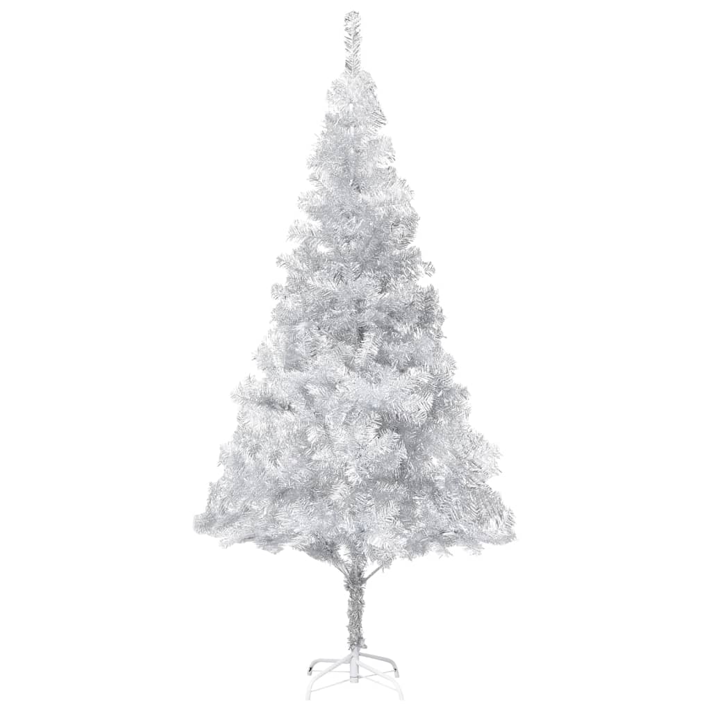 Kunstkerstboom Met Led's En Standaard 240 Cm Pet Zilverkleurig
