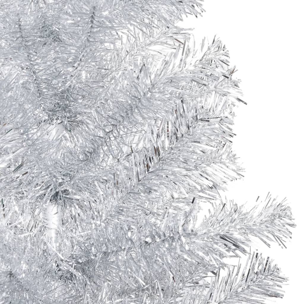 Kunstkerstboom Met Led's En Standaard 240 Cm Pet Zilverkleurig