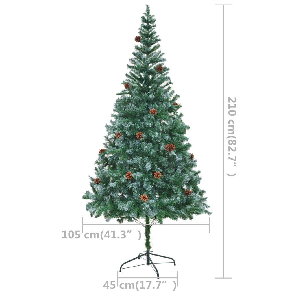 Kunstkerstboom Met Led's En Dennenappels 210 Cm