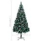 Kunstkerstboom Met Led's En Dennenappels En Witte Sneeuw 210 Cm