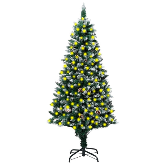 Kunstkerstboom Met Led's En Dennenappels En Witte Sneeuw 240 Cm