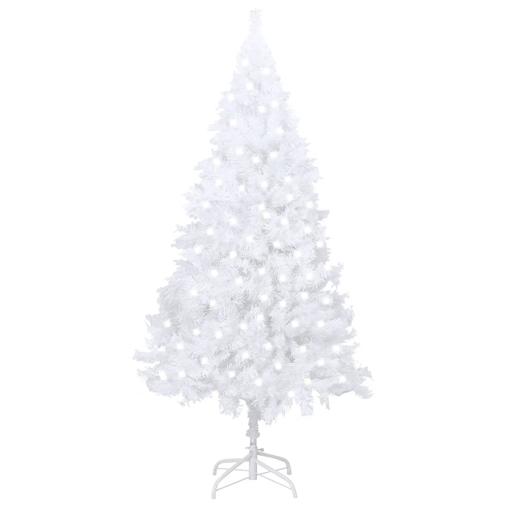 Kunstkerstboom Met Led's En Dikke Takken 120 Cm Wit