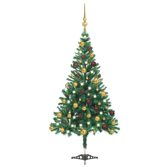 Kunstkerstboom Met Led's En Kerstballen 230 Takken 120 Cm