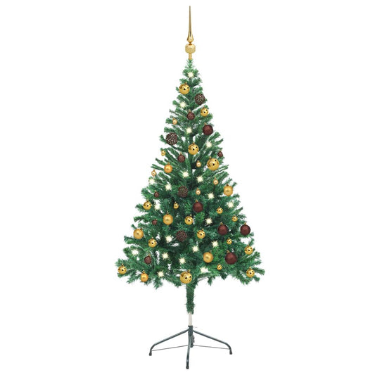 Kunstkerstboom Met Led's En Kerstballen 380 Takken 150 Cm