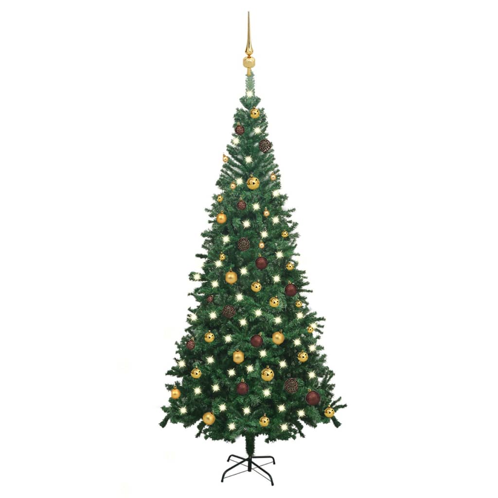 Kunstkerstboom Met Led's En Kerstballen L 240 Cm Groen