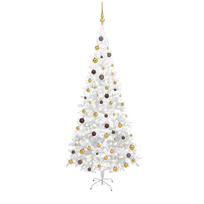 Kunstkerstboom Met Led's En Kerstballen L 240 Cm Wit