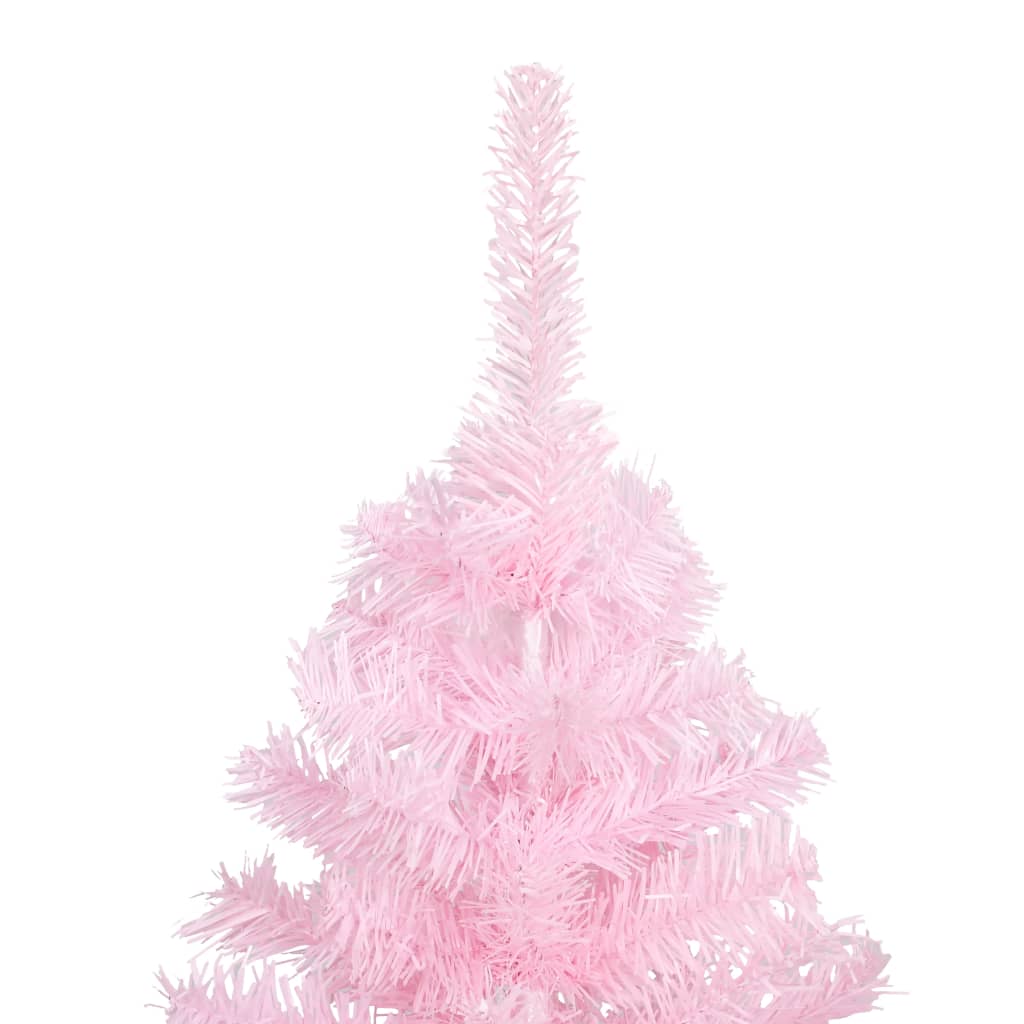 Kunstkerstboom Met Led's En Kerstballen 180 Cm Pvc Roze