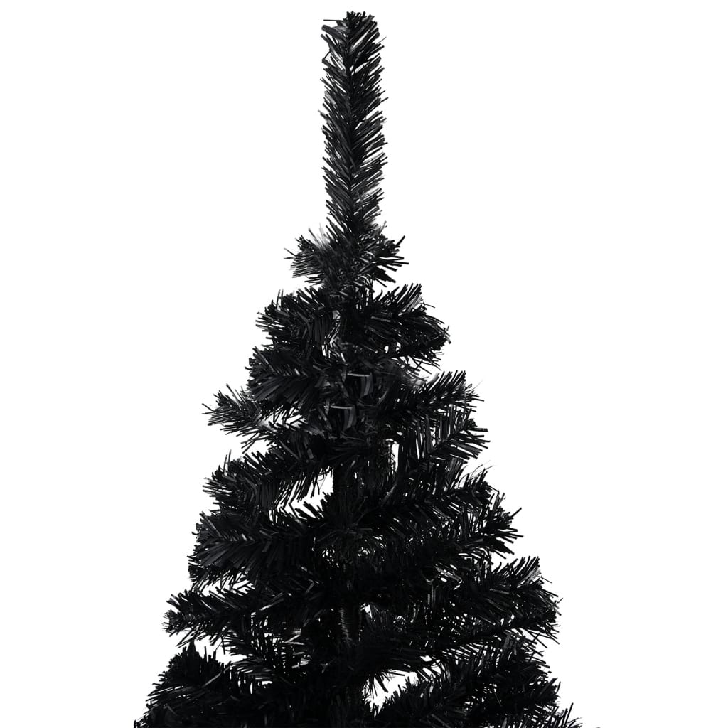 Kunstkerstboom Met Led's En Kerstballen 120 Cm Pvc Zwart