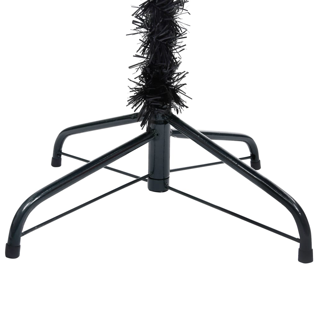 Kunstkerstboom Met Led's En Kerstballen 120 Cm Pvc Zwart