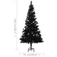 Kunstkerstboom Met Led's En Kerstballen 150 Cm Pvc Zwart