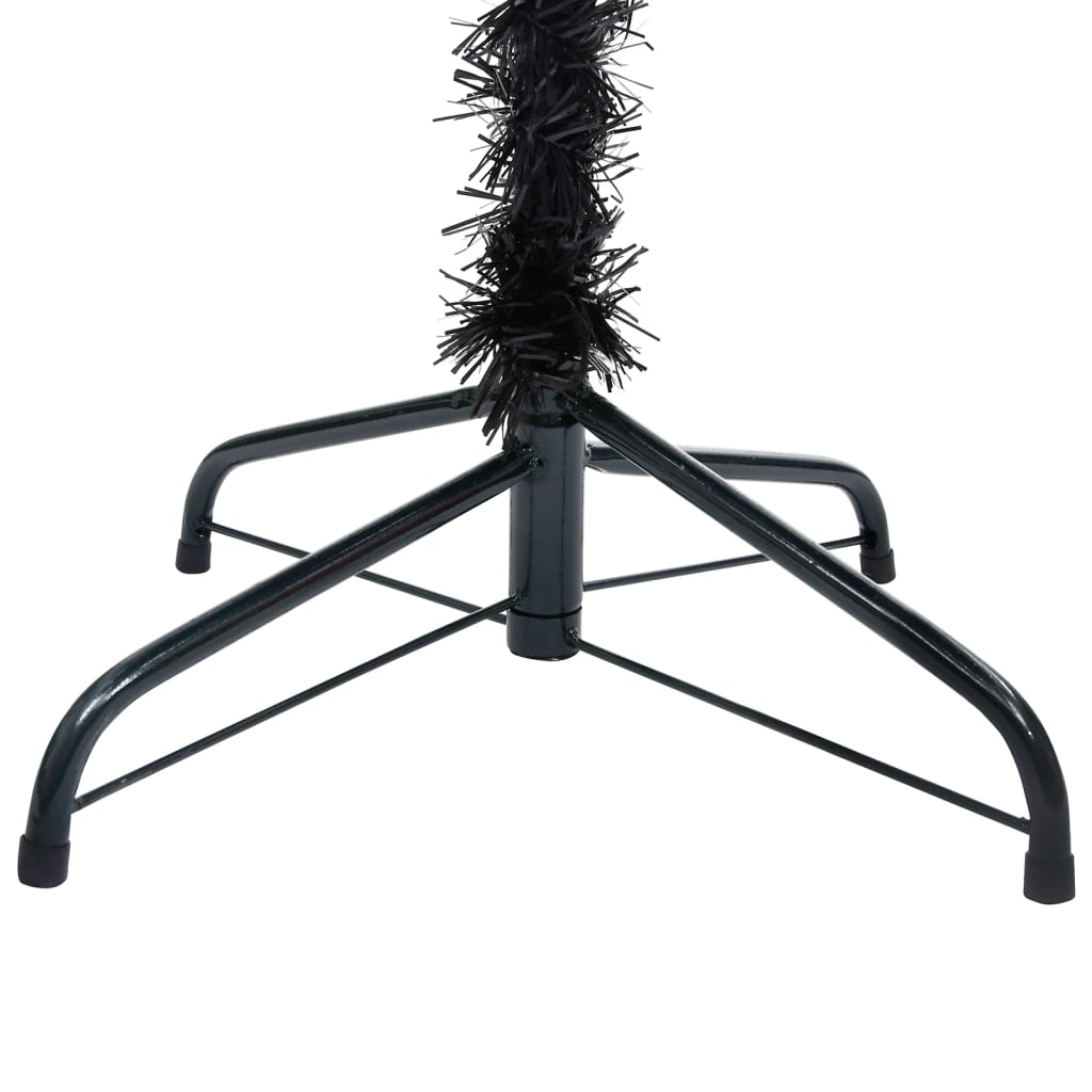 Kunstkerstboom Met Led's En Kerstballen 180 Cm Pvc Zwart
