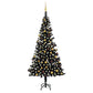 Kunstkerstboom Met Led's En Kerstballen 240 Cm Pvc Zwart