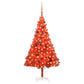 Kunstkerstboom Met Led's En Kerstballen 180 Cm Pvc Rood