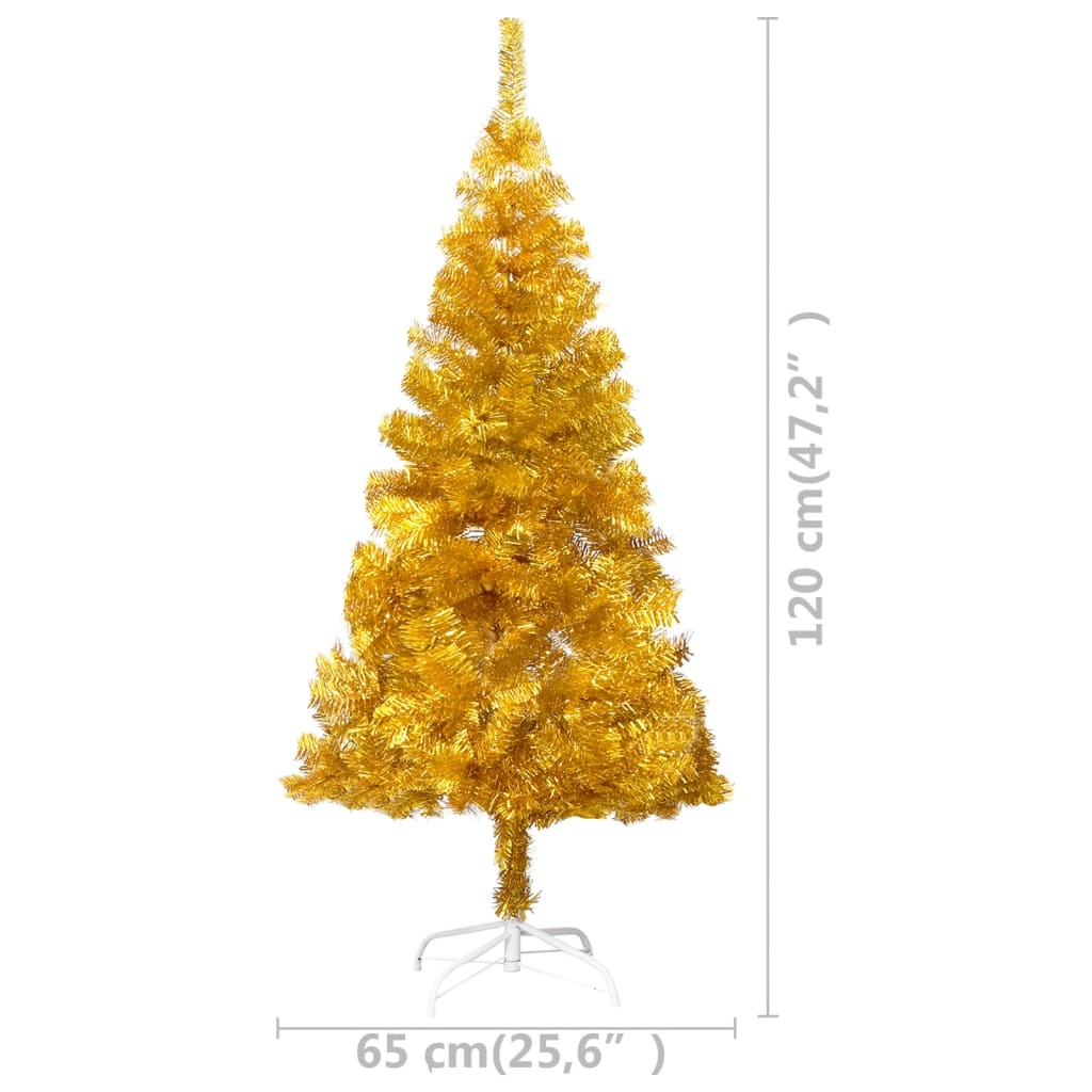 Kunstkerstboom Met Led's En Kerstballen 120 Cm Pet Goudkleurig