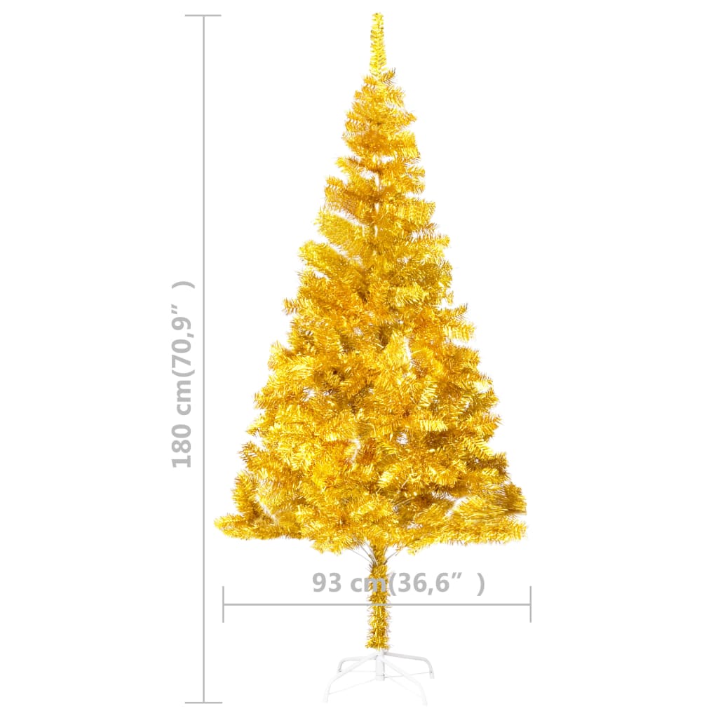 Kunstkerstboom Met Led's En Kerstballen 180 Cm Pet Goudkleurig