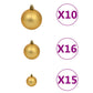 Kunstkerstboom Met Led's En Kerstballen 210 Cm Pet Goudkleurig