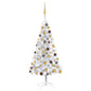 Kunstkerstboom Met Led's En Kerstballen 120 Cm Pet Zilverkleur