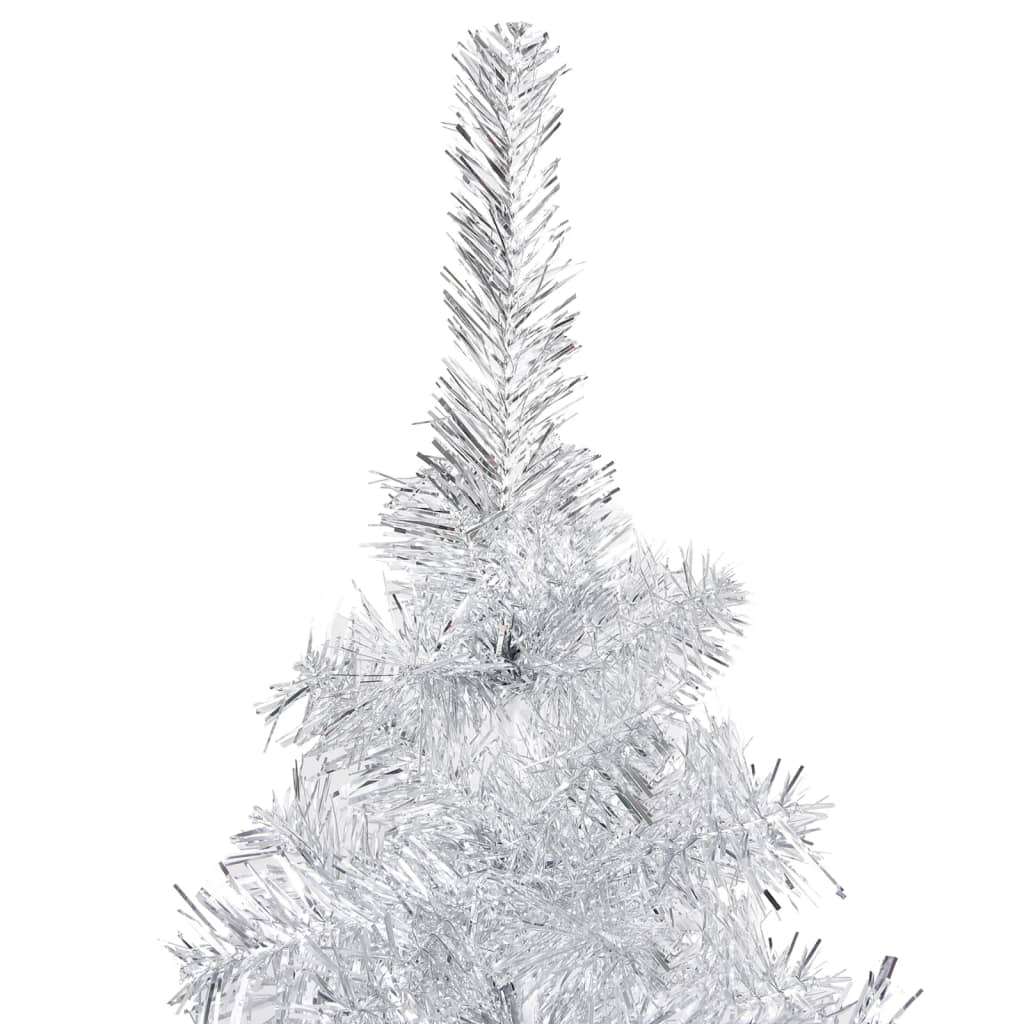 Kunstkerstboom Met Led's En Kerstballen 120 Cm Pet Zilverkleur