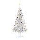 Kunstkerstboom Met Led's En Kerstballen 210 Cm Pet Zilverkleur