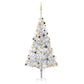 Kunstkerstboom Met Led's En Kerstballen 240 Cm Pet Zilverkleurig