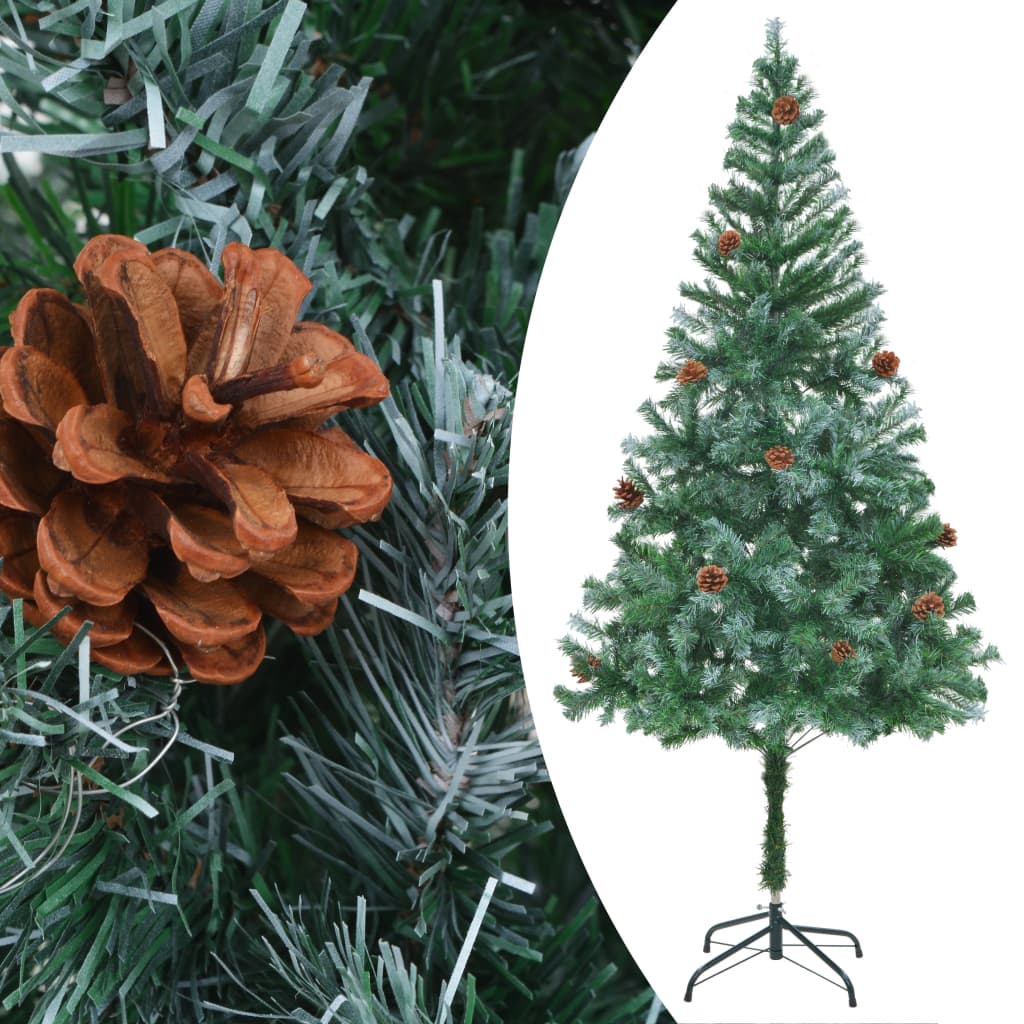 Kunstkerstboom Met Led's En Kerstballen En Dennenappels 180 Cm