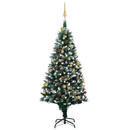 Kunstkerstboom Met Led's En Kerstballen En Dennenappels 180 Cm