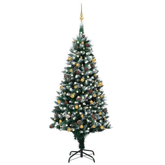 Kunstkerstboom Met Led's En Kerstballen En Dennenappels 240 Cm