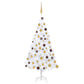Kunstkerstboom Met Led's En Kerstballen 120 Cm Pvc Wit